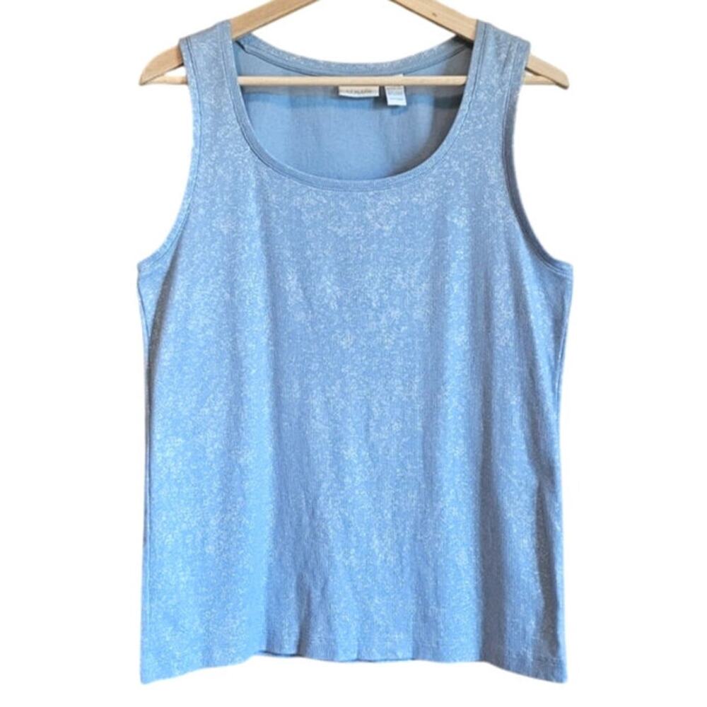 NEW! Chico's Shimmer Tank Top Light Blue Women's Size 3 (XLarge)